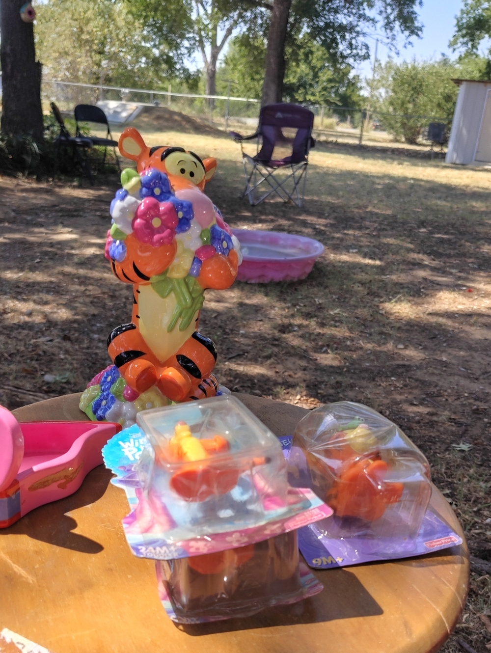Tigger Figurine with Colorful Flower Bouquet